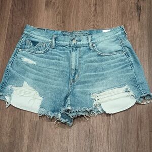 American Eagle Outfitters Blue Grunge Size 14 Distressed Jean Shorts A-129